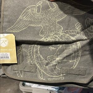 Rothco Vintage OD HW Messenger Bag w United States Marine Corps (USMC) emblem